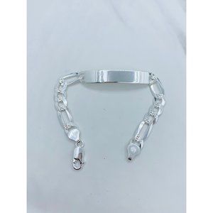 925 Sterling Silver Bracelet Figaro 7" long - Pulsera en plata